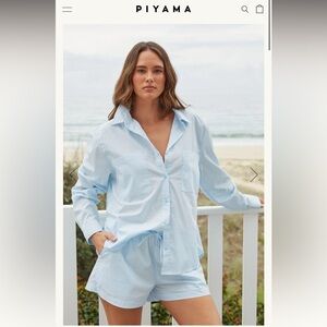 Piyama Stevie Lounge Set - Cotton - Baby Blue XS